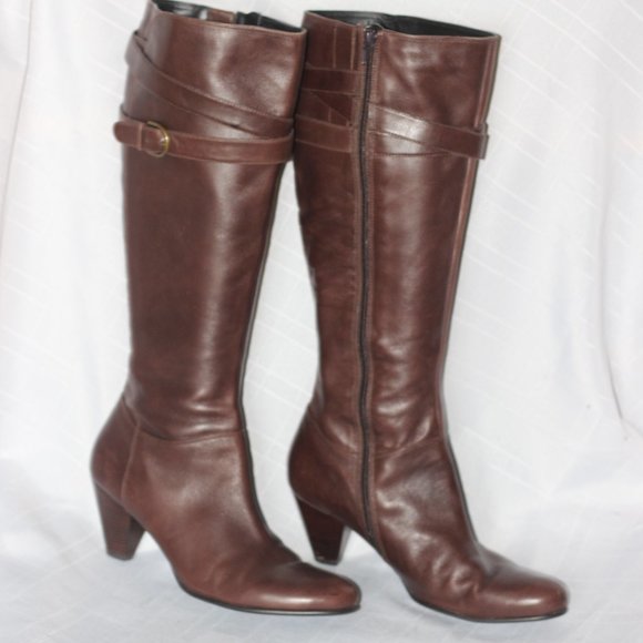 ecco brown leather boots